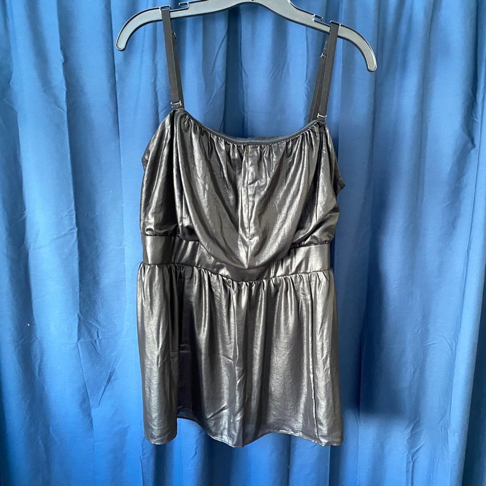 NWOT- LANE BRYANT Black faux leather with straps or strapless top